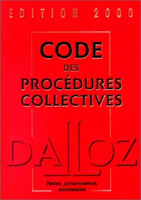Couverture du produit · Code des procédures collectives 2000