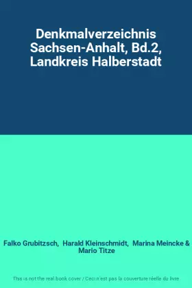 Couverture du produit · Denkmalverzeichnis Sachsen-Anhalt, Bd.2, Landkreis Halberstadt