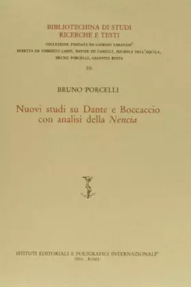 Couverture du produit · Nuovi studi su Dante e Boccaccio. Con analisi della Nencia