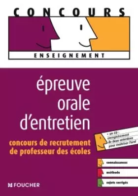 Couverture du produit · Epreuve orale d'entretien: Concours de recrutement de Professeur des écoles
