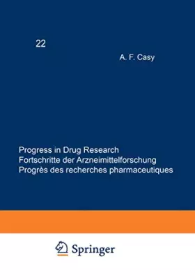 Couverture du produit · Progress in Drug Research (PDR). Fortschritte der Arzneimittelforschung. Progrès des recherches pharmaceutiques: Progress in Dr