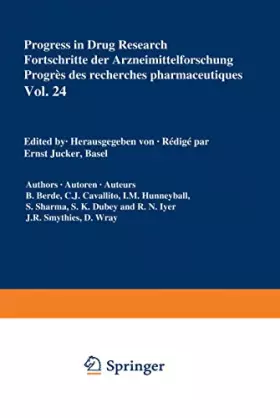 Couverture du produit · Progress in Drug Research (PDR). Fortschritte der Arzneimittelforschung. Progrès des recherches pharmaceutiques: Progress in Dr