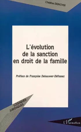 Couverture du produit · L'évolution de la sanction en droit de la famille