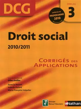 Couverture du produit · DROIT SOCIAL EPREUVE 3 DCG ELE