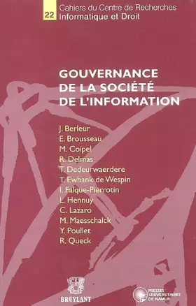 Couverture du produit · Gouvernance de la société de l'information