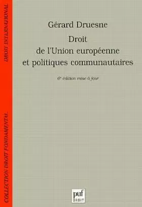 Couverture du produit · Droit de l'Union européenne et politiques communautaires
