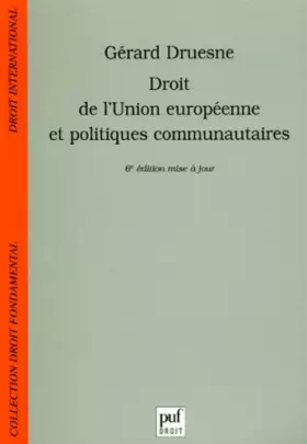 Couverture du produit · Droit de l'Union européenne et politiques communautaires