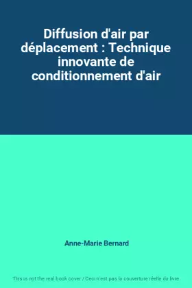 Couverture du produit · Diffusion d'air par déplacement : Technique innovante de conditionnement d'air