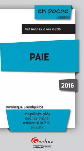 Couverture du produit · Paie 2016
