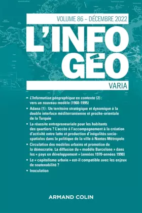 Couverture du produit · L'information géographique - n°4/2022 Varia