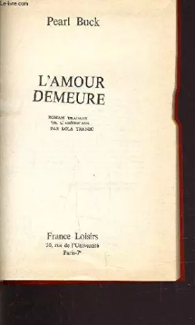 Couverture du produit · L'amour Demeure