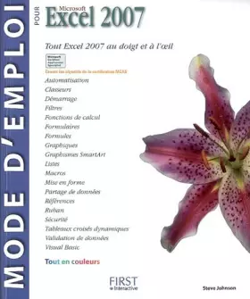 Couverture du produit · MODE D EMPLOI EXCEL 2007