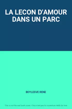 Couverture du produit · LA LECON D'AMOUR DANS UN PARC