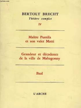 Couverture du produit · Theatre complet, tome iv