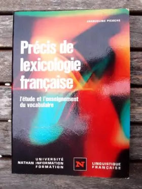 Couverture du produit · Précis de lexicologie française (Nathan université, information, formation)