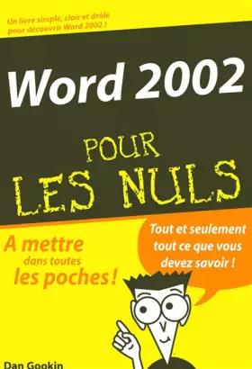 Couverture du produit · Word 2002 Poche Pour les Nuls