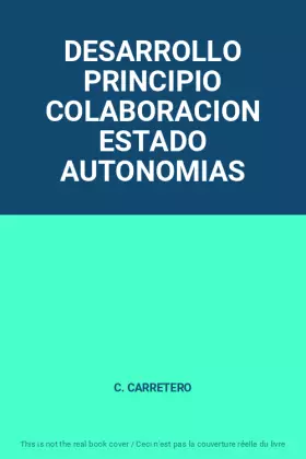 Couverture du produit · DESARROLLO PRINCIPIO COLABORACION ESTADO AUTONOMIAS