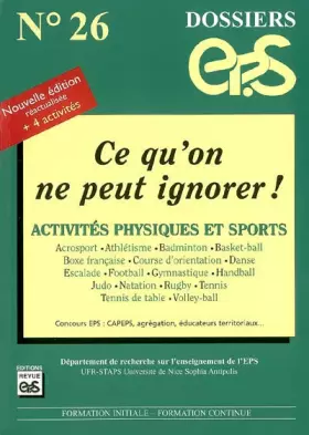 Couverture du produit · Ce qu'on ne peut ignorer ! : Activités physiques et sports