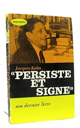 Couverture du produit · Persiste et signe