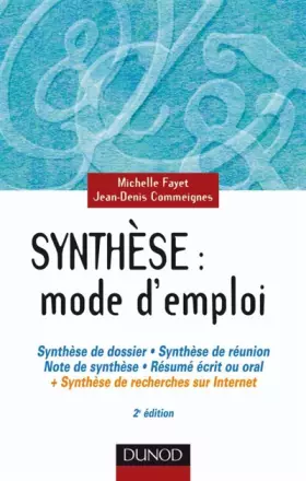 Couverture du produit · Synthèse : mode d'emploi