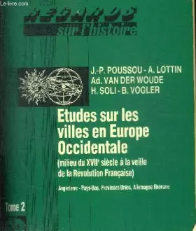 Couverture du produit · Etudes sur les villes en Europe occidentale