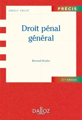 Couverture du produit · Droit pénal général