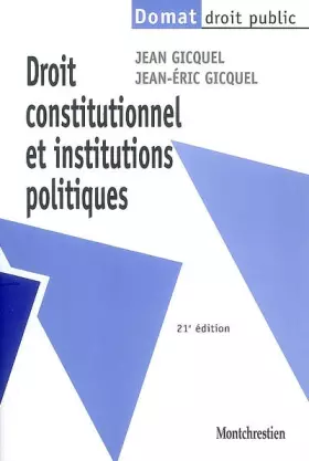 Couverture du produit · Droit constitutionnel et institutions politiques