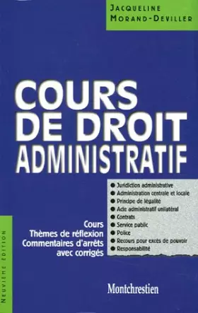 Couverture du produit · Cours de droit administratif