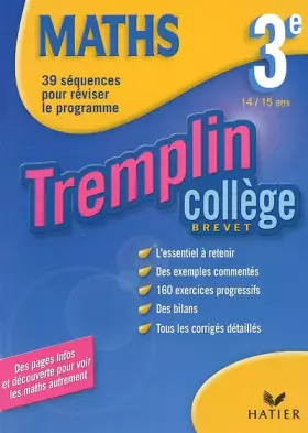 Couverture du produit · Tremplin Collège : Mathématiques, 3e - 14-15 ans