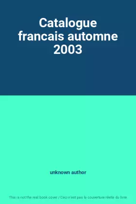 Couverture du produit · Catalogue francais automne 2003