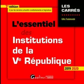 Couverture du produit · L'essentiel des institutions de la Ve République