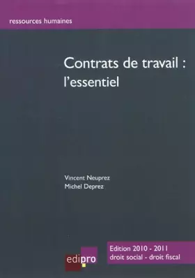 Couverture du produit · Contrats de travail : l'essentiel
