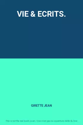Couverture du produit · VIE & ECRITS.