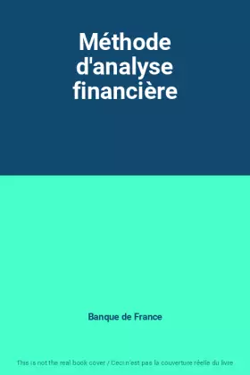 Couverture du produit · Méthode d'analyse financière