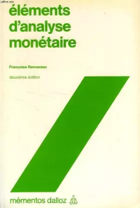 Couverture du produit · Eléments d'analyse monétaire
