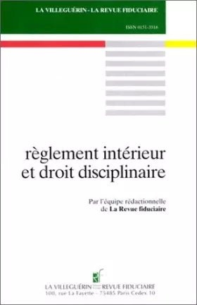 Couverture du produit · Règlement intérieur et droit disciplinaire