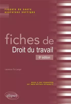 Couverture du produit · Fiches de Droit du Travail
