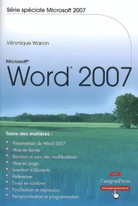 Couverture du produit · Word 2007