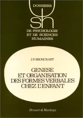 Couverture du produit · GENESE ET ORGANISATION DES FORMES VERBALES