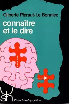 Couverture du produit · Connaître et le dire