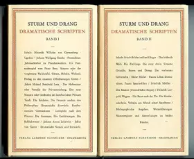 Couverture du produit · Sturm und Drang Dramatische Schriften, 2 Volumes