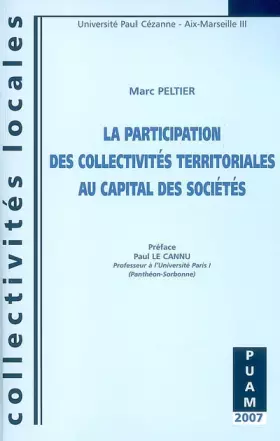 Couverture du produit · La participation des collectivités territoriales au capital des sociétés
