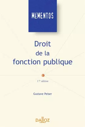 Couverture du produit · Droit de la fonction publique. 17ème édition