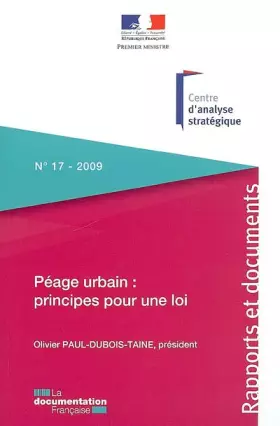 Couverture du produit · Péage urbain : principes pour une loi