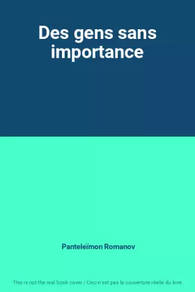 Couverture du produit · Des gens sans importance