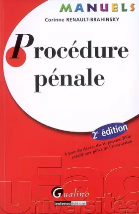 Couverture du produit · Procédure pénale