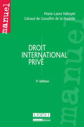 Couverture du produit · Droit international privé, 5ème Ed.