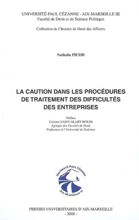 Couverture du produit · La caution dans les procédures de traitement des difficultés des entreprises
