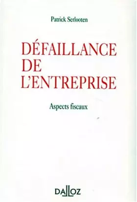 Couverture du produit · DEFAILLANCE DE L'ENTREPRISE 1E ED