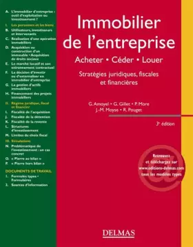 Couverture du produit · Immobilier de l'entreprise : Acheter, céder, louer Stratégies juridiques, fiscales et financières